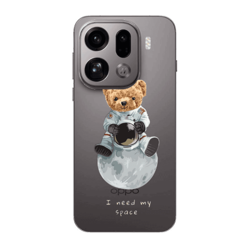 Oppo Find X9 Pro Bear in space Transparent Silicone TPU Θήκη